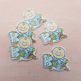 Деревянное украшение Boy, мальчик, 35 мм