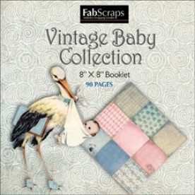 Набір паперу для скрапбукінгу Vintage Baby 20x20см 8 листів від Fabscraps