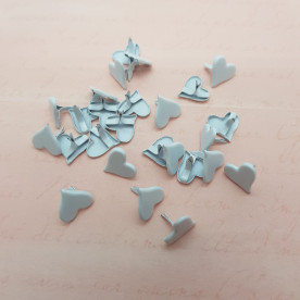 Набор брадсов, Сердечки, белый, 10шт, 10мм
