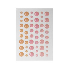 Эмалевые дотсы с глиттером в розовых оттенках, набор из 54 шт, 9.5х6.5 см