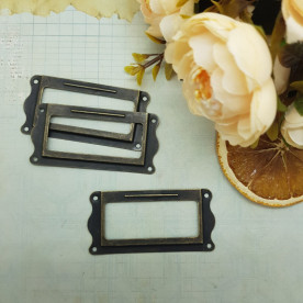 Рамочка метал, стара латунь, 64х31 мм