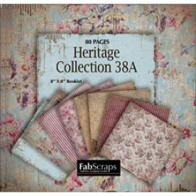 Набір паперу для скрапбукінгу Heritage 20x20см 8 листів від Fabscraps