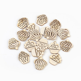 Набор деревянных украшений Пироженки, 5 шт, 25 мм