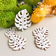 Чіпборд листя монстери, 5шт, 38х48мм, Scrapbox