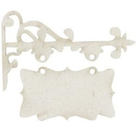 Набор фигурных высечек - Чипборд Victorian sign and Holder, 2шт.от Fabscraps