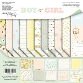 Набор двусторонней бумаги 20х20см Boy or Girl 11шт, Scrapmir