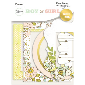 Рамки для фотографий с золотым фольгированием 25 шт Boy or Girl, Scrapmir