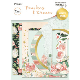 Рамки для фотографій із золотим фольгуванням 25 шт Peaches & Cream, Scrapmir