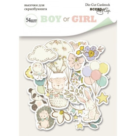 Набор высечек для скрапбукинга 54шт Boy or Girl, Scrapmir