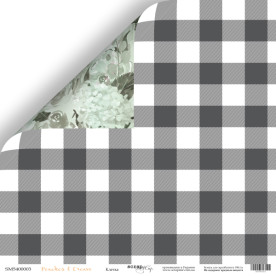 Лист двусторонней бумаги 30x30 Scrapmir Клетка Peaches & Cream