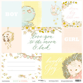 Лист односторонней бумаги 30x30 Scrapmir Cards Boy or Girl