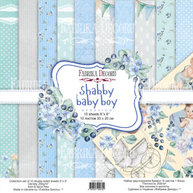 Набір скраппаперу Shabby baby boy redesign 20x20см, Фабрика Декору