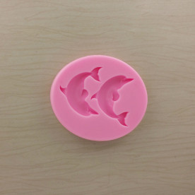 Силиконовый молд Дельфины, 77х65 мм