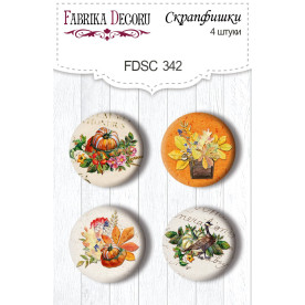 Скрапфішкі набір 4шт Botany autumn redesign 1 # 342, Фабрика Декору