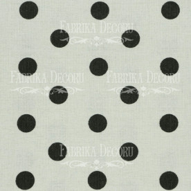 Відріз тканини льон, 35Х75 Великий горошок, Фабрика Декору