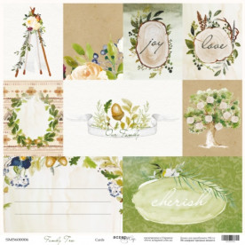 Аркуш двостороннього паперу 30x30 Scrapmir Cards - Family Tree