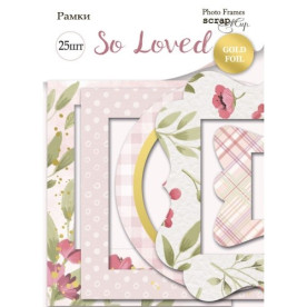 Рамки для фотографій із золотим фольгуванням, So Loved, 25 шт, Scrapmir