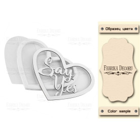Заготівля для шейкера Heart-Say yes 9.8х8.3cm color_Light_milk, Фабрика Декору