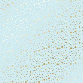 Аркуш паперу з фольгуванням Golden stars Blue, Фабрика Декору