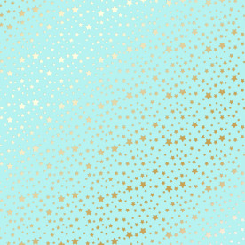 Аркуш паперу з фольгуванням Golden stars Turquoise, Фабрика Декору