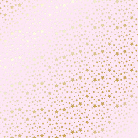 Аркуш паперу з фольгуванням Golden stars Light pink, Фабрика Декору