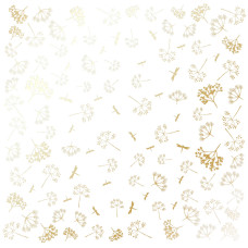 Лист бумаги с фольгированием Golden Dill White, Фабрика Декору