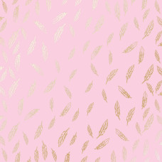 Лист бумаги с фольгированием Golden Feather Pink, Фабрика Декору