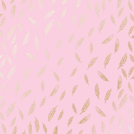 Лист бумаги с фольгированием Golden Feather Pink, Фабрика Декору