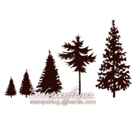 Акрилові штампи Набір дерев розміром 4,9х4,5 см