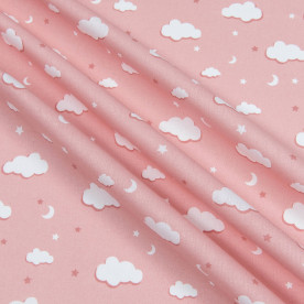 Бавовна Тучки рожеві, 50х55 см, щільність 120