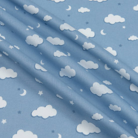 Хлопок Тучки синие, 50х55 см, плотность 120