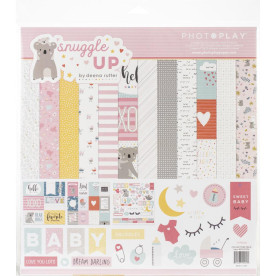 Набор скрапбумаги Snuggle Up Girl, 12 листов + наклейки, PhotoPlay