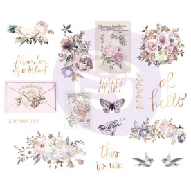 Набір чіпборда-наклейок Lavender Frost Icons з фольги., 18 шт., Prima