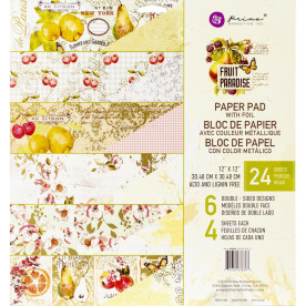 Набор скрапбумаги 30х30 см Fruit Paradise с фольгированием, 6 листов, Prima