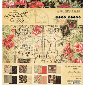 Набор скрапбумаги Love Notes, 20х20, 8 листов, Graphic45