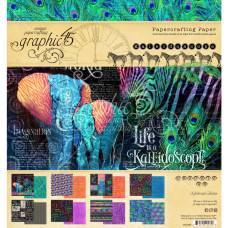 Набір скраппаперу Kaleidoscope, 20х20, 8 листів, Graphic45