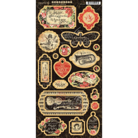 Набор чипборда Love Notes, 28 шт., 15х30 см, Graphic45