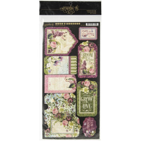 Набір вирубування Bloom Теги / кишеньки, 2 листи, 15х30 см, Graphic45