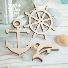 Набір морської з якорем (3шт) Wfo-045, Scrapbox