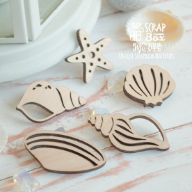 Чипборд, Набор ракушек, 5шт, Scrapbox