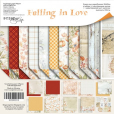 Набір двостороннього паперу 20х20см Falling in Love 11шт Scrapmir