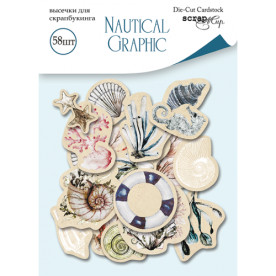 Набор высечек для скрапбукинга 58шт Nautical Graphic Scrapmir
