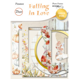 Рамки для фотографій із золотим фольгуванням,Falling in Love, 25 шт, Scrapmir