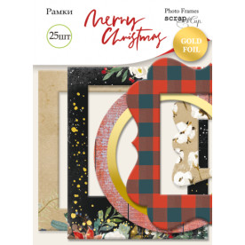 Рамки для фотографій із золотим фольгуванням 25 шт Merry Christmas Scrapmir