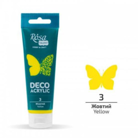 Акрил для декору, Жовтий, матовий, 75 мл, Rosa Talent
