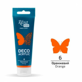 Акрил для декору, Оранжевий, матовий, 75 мл, Rosa Talent