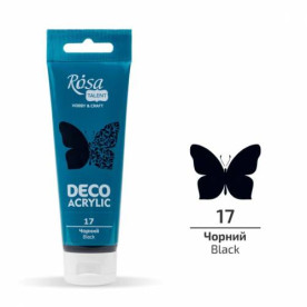 Акрил для декору, Чорний, матовий, 75 мл, Rosa Talent