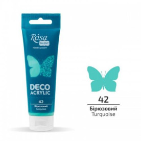 Акрил для декору, Бірюзовий, матовий, 75 мл, Rosa Talent