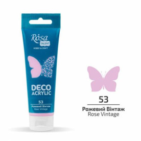 Акрил для декору, Рожева вінтаж, матовий, 75 мл, Rosa Talent