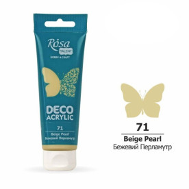 Акрил для декора, Бежевый, перламутр, 75мл, ROSA TALENT